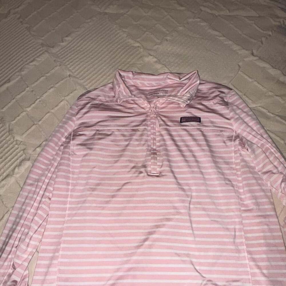 Vineyard Vines The Shep Shirt Size XL Pink White Striped Pullover